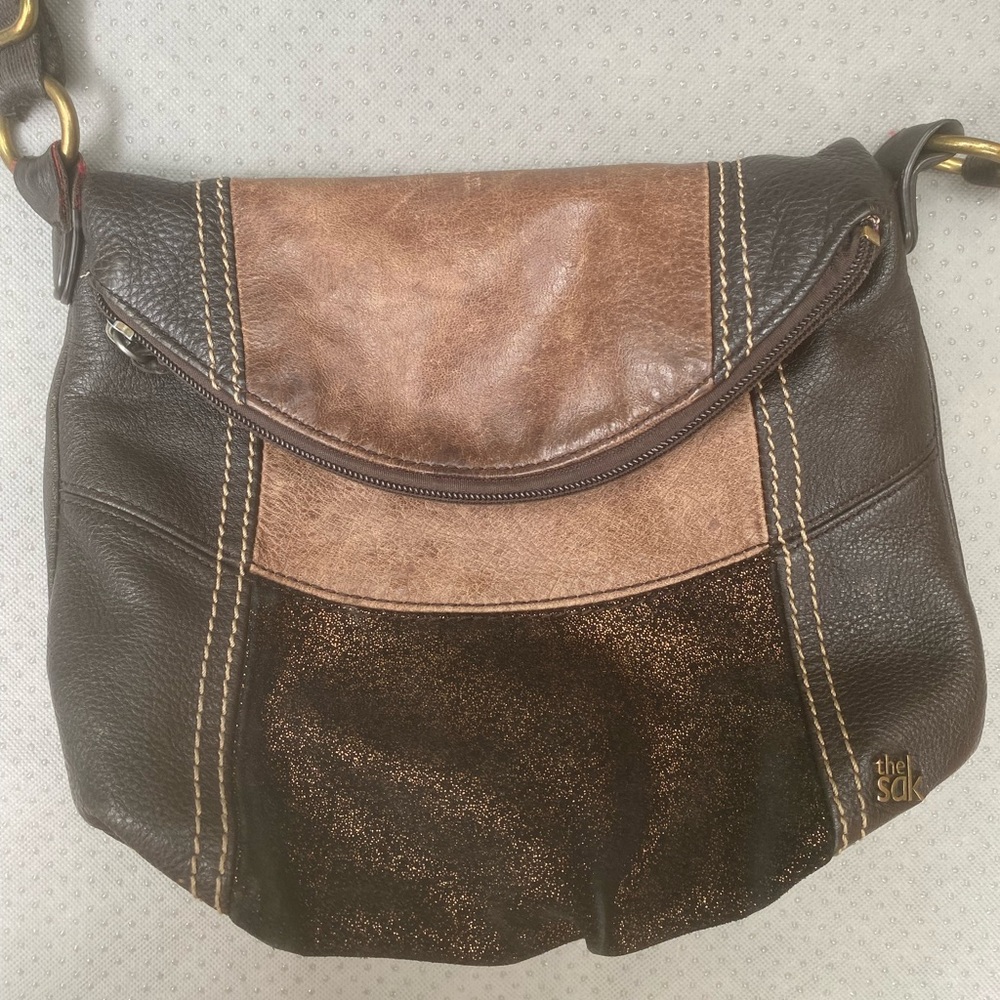 Dark Brown Leather The Sak Cross-Body Purse